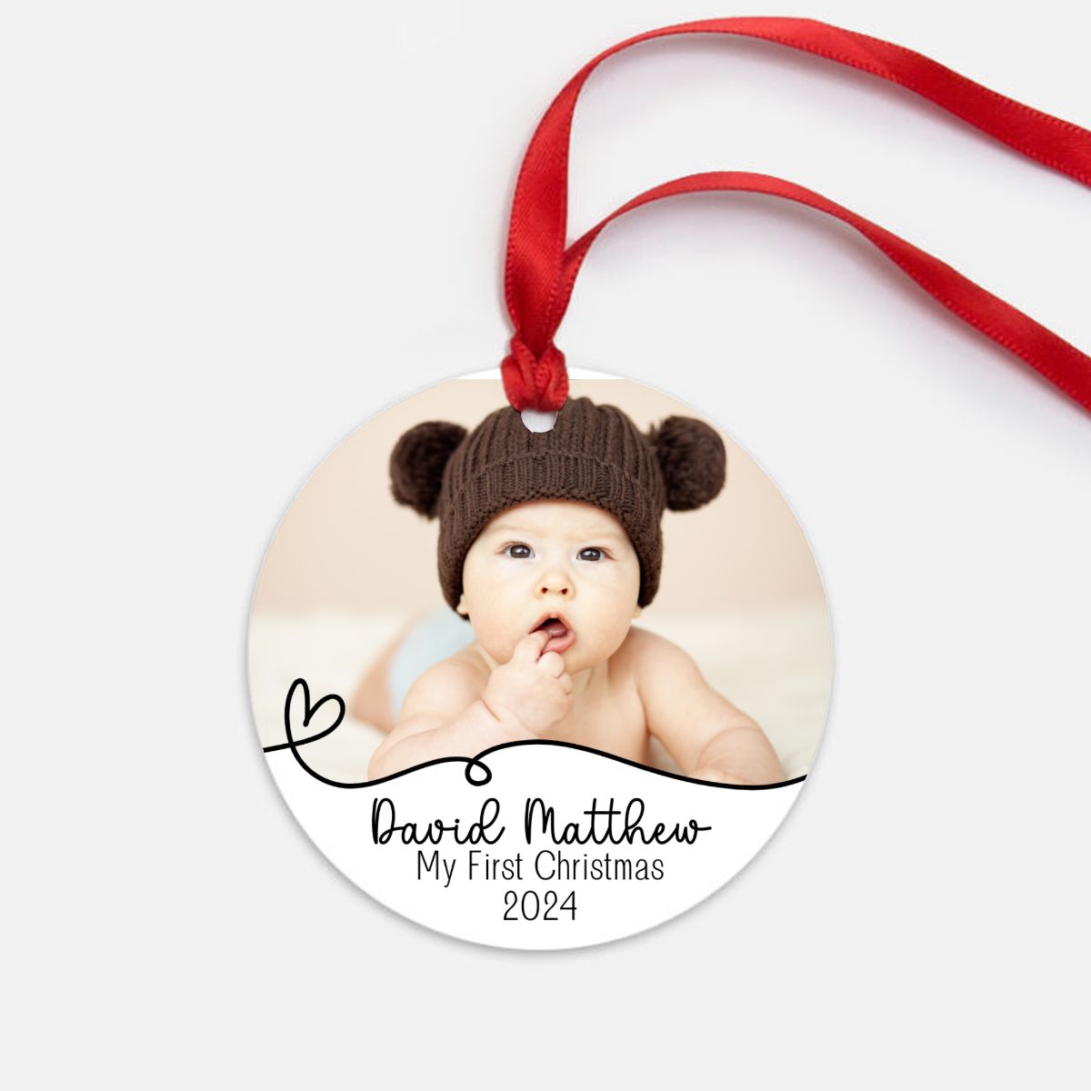 Baby's First Christmas Personalized Photo Ornament