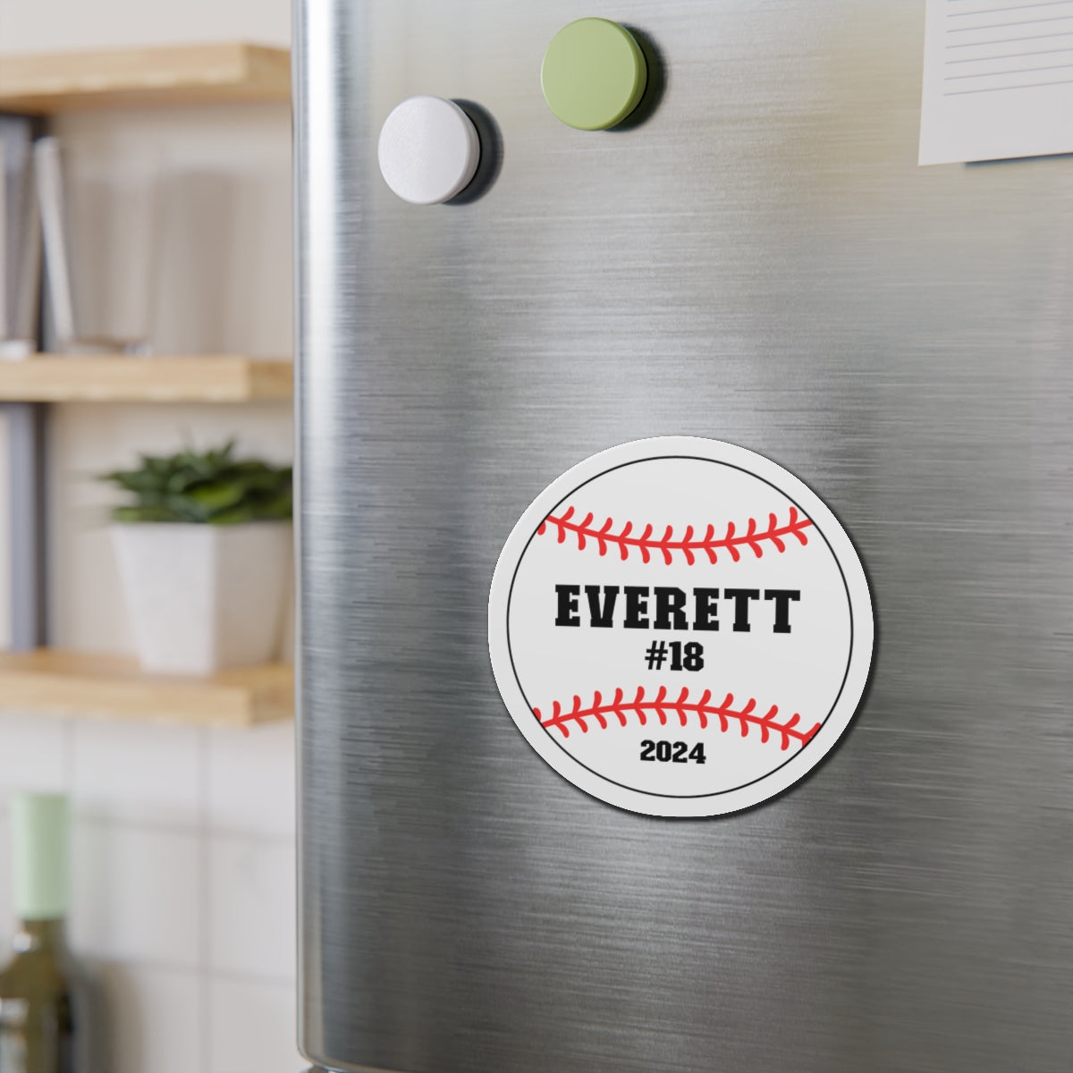 Personalized Baseball Die-Cut Magnet