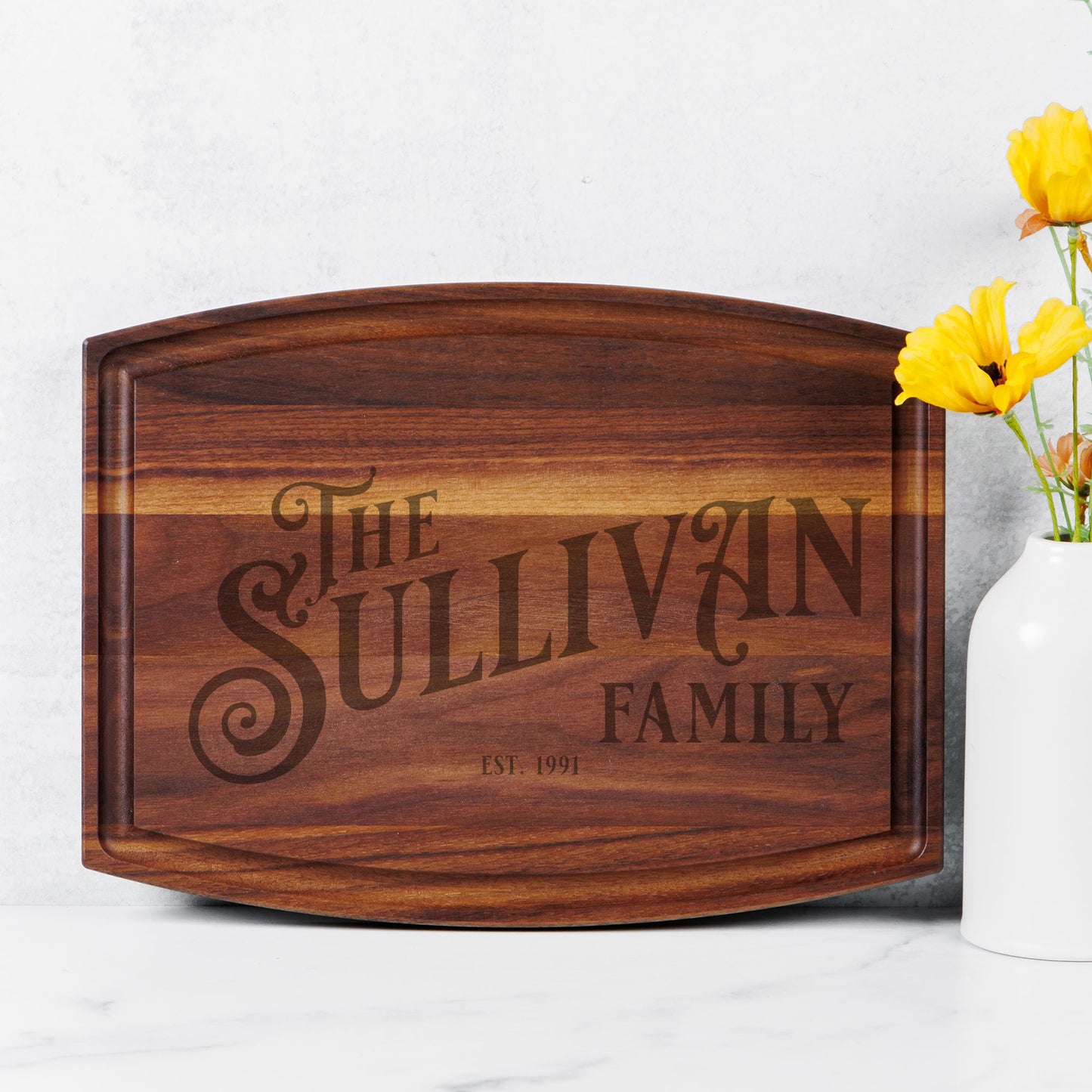 Personalized Arched Wood Cutting Board