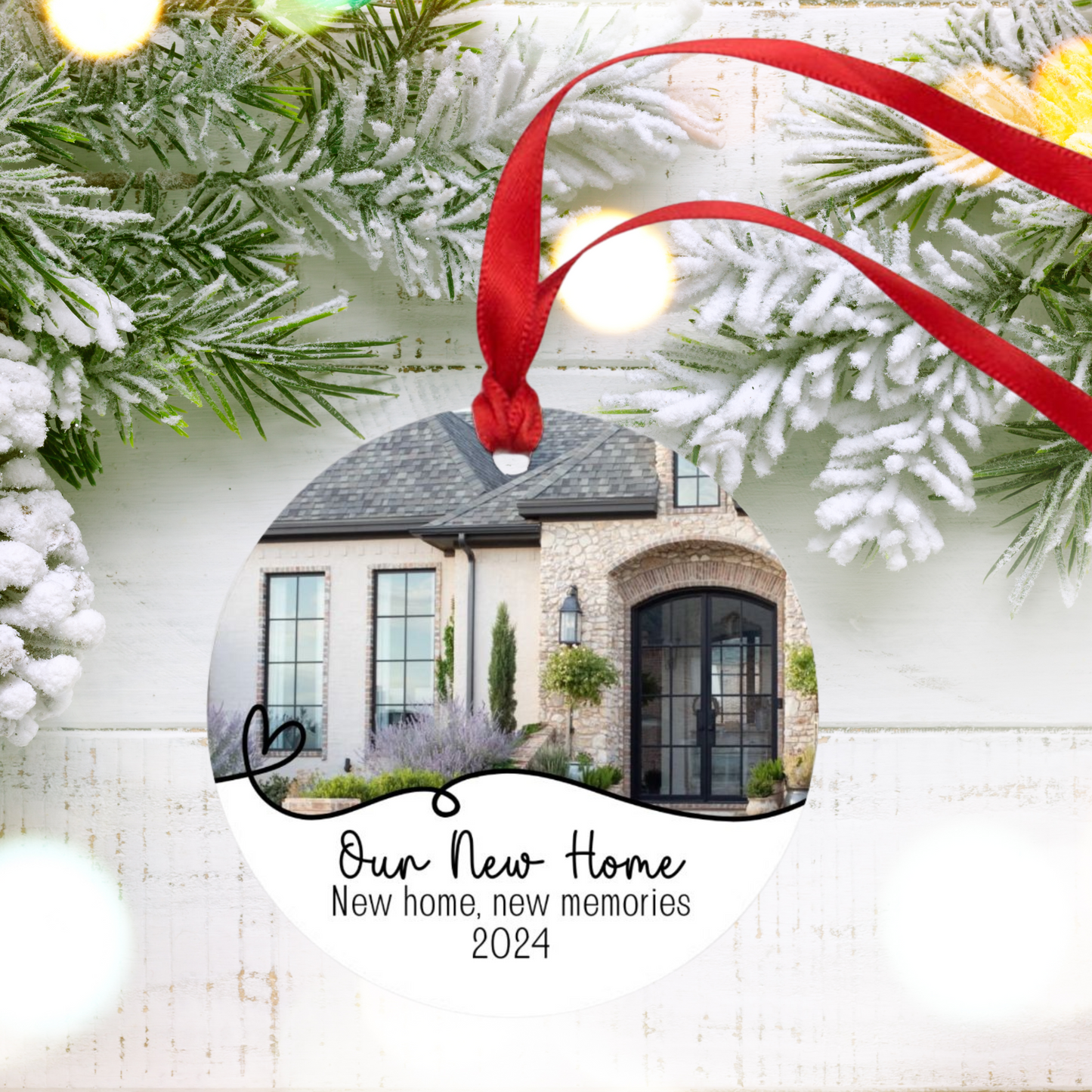 New Home Personalized Photo Ornament - One-Sided (Round)