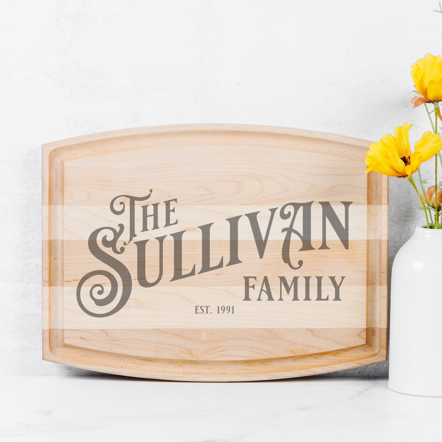 Personalized Arched Wood Cutting Board