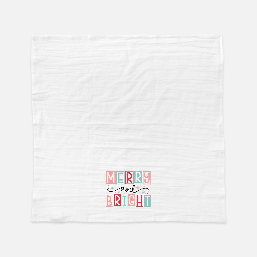 Merry and Bright Tea Towel (Flour Sack)