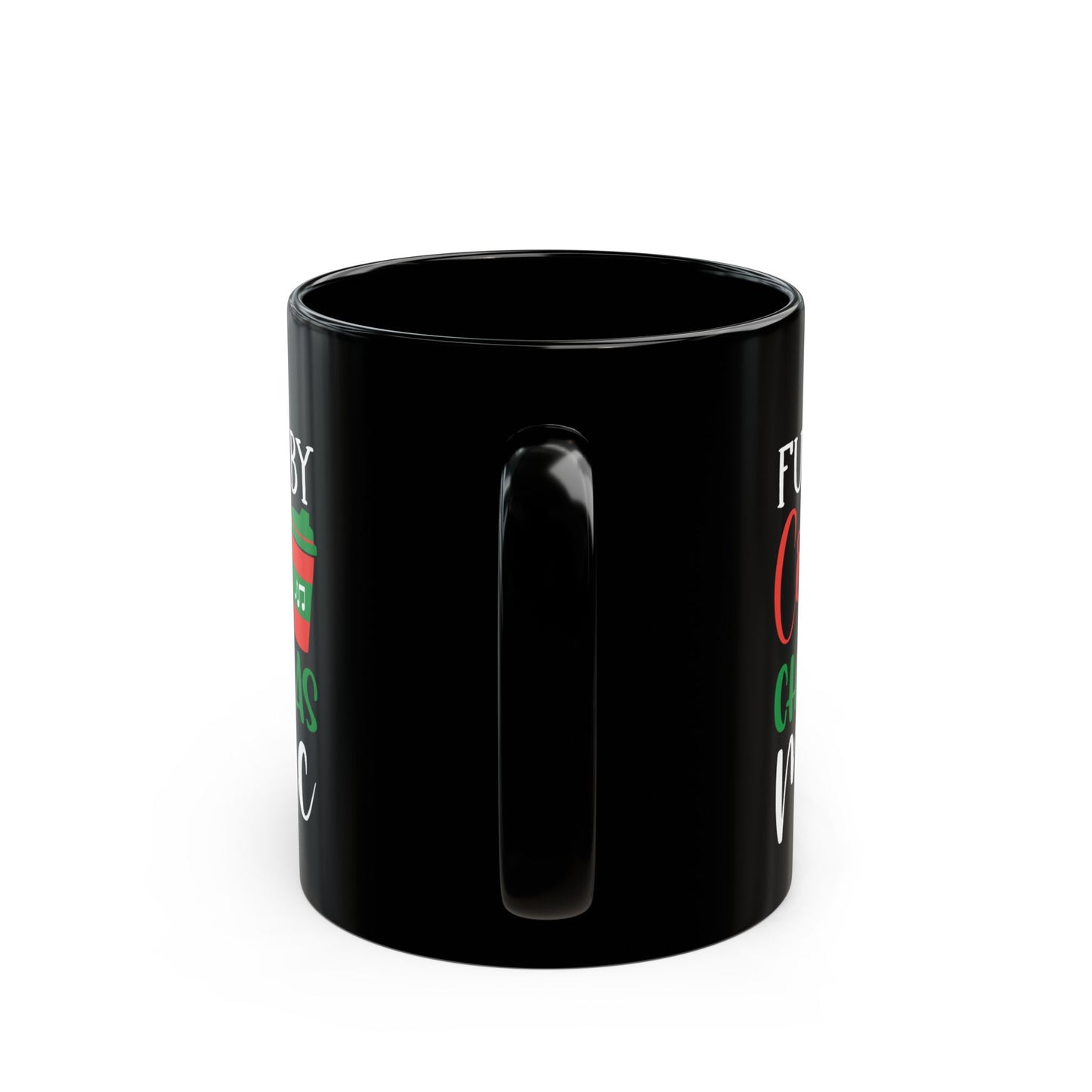 Fueled by Coffee and Christmas Music 11oz Black Mug