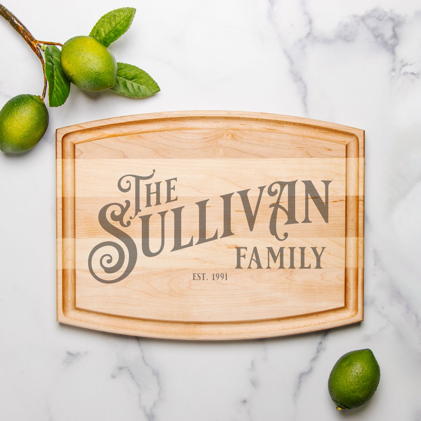 Personalized Arched Wood Cutting Board