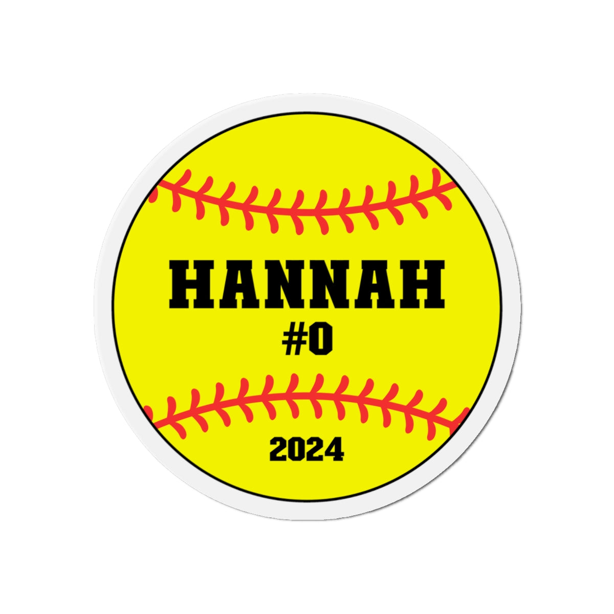 Personalized Softball Die-Cut Magnet