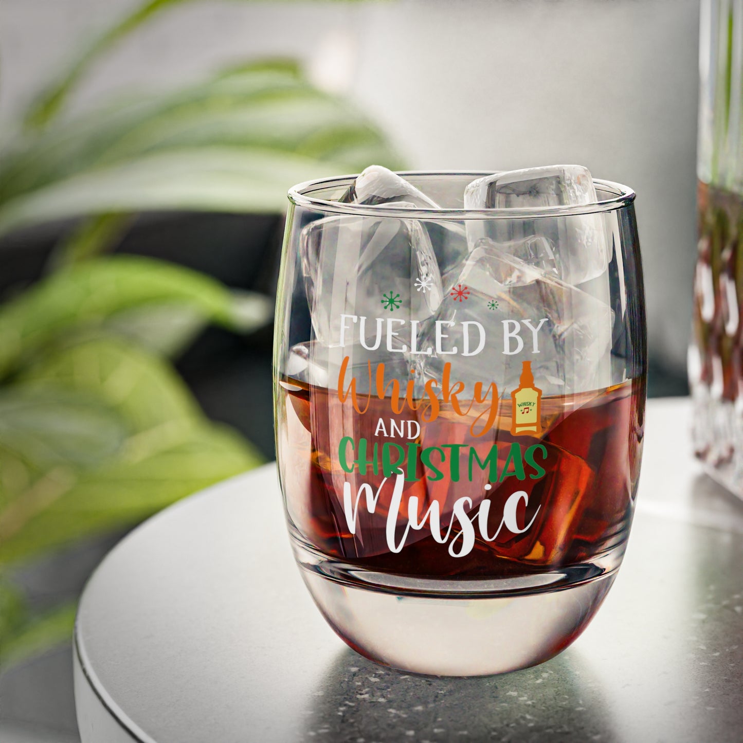 Fueled by Whiskey and Christmas Music Whiskey Glass