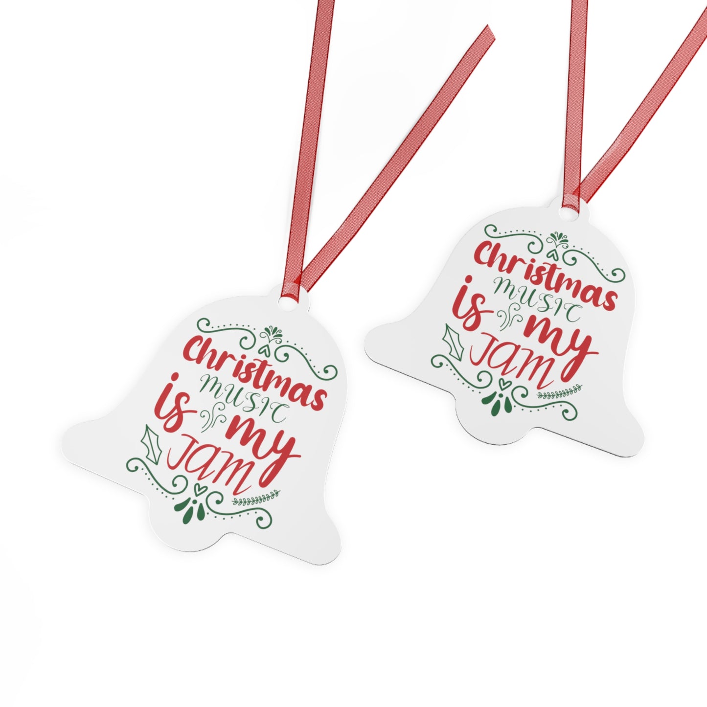 Christmas Music is My Jam Metal Ornament