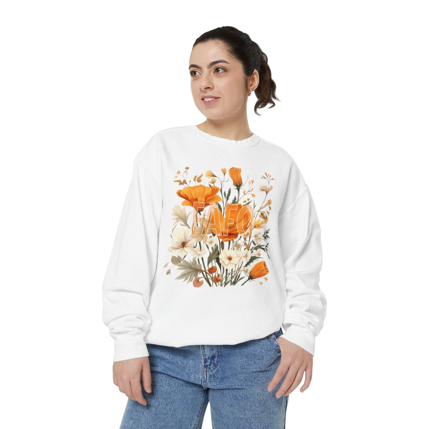 FAFO Floral Garment-Dyed Crewneck Sweatshirt