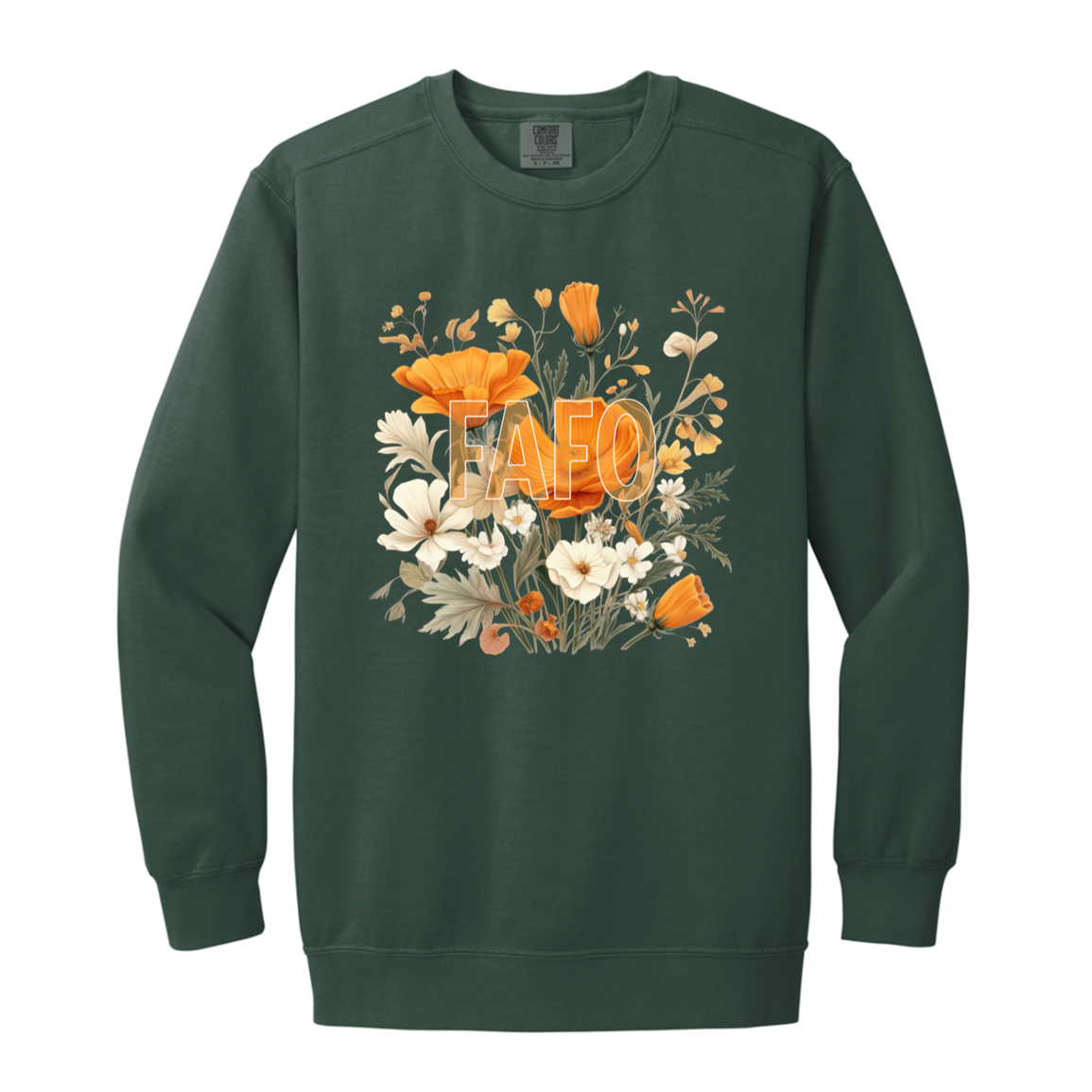 FAFO Floral Garment-Dyed Crewneck Sweatshirt
