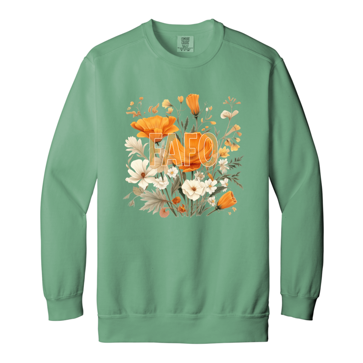 FAFO Floral Garment-Dyed Crewneck Sweatshirt