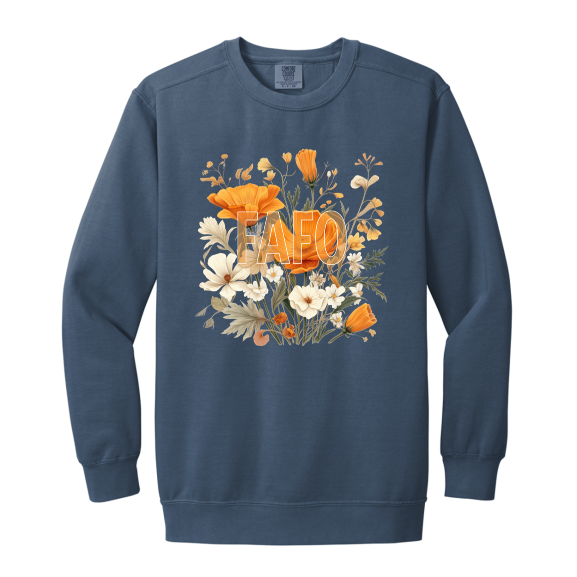 FAFO Floral Garment-Dyed Crewneck Sweatshirt
