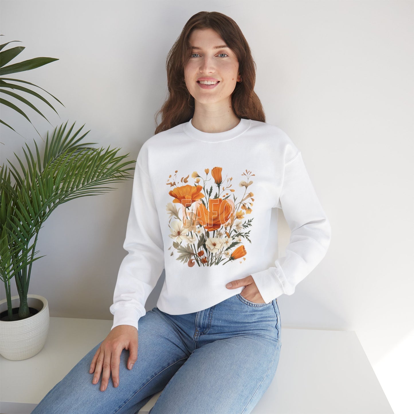 FAFO Floral Crewneck Pullover Sweatshirt