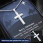 Engraved Cross Personalized Necklace with Christmas Message Card