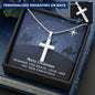 Engraved Cross Personalized Necklace with Christmas Message Card