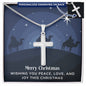 Engraved Cross Personalized Necklace with Christmas Message Card