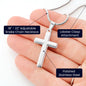 Engraved Cross Personalized Necklace with Christmas Message Card