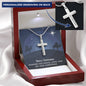 Engraved Cross Personalized Necklace with Christmas Message Card