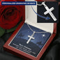 Engraved Cross Personalized Necklace with Christmas Message Card