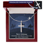 Engraved Cross Personalized Necklace with Christmas Message Card