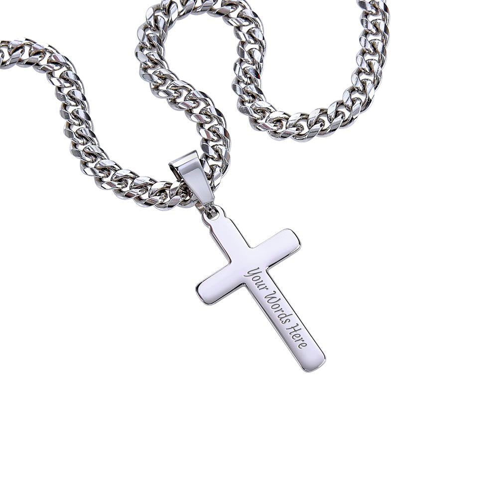 Artisan Cross Personalized Necklace with Christmas Message Card