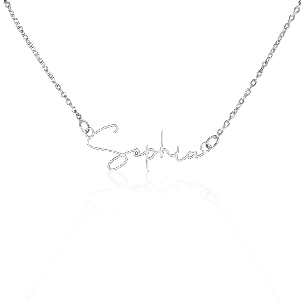 Signature Style Personalized Name Necklace with Christmas Message Card