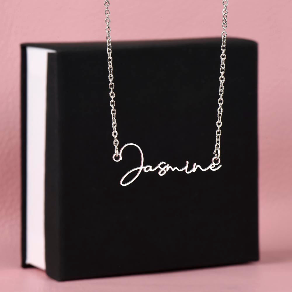 Signature Style Personalized Name Necklace with Christmas Message Card
