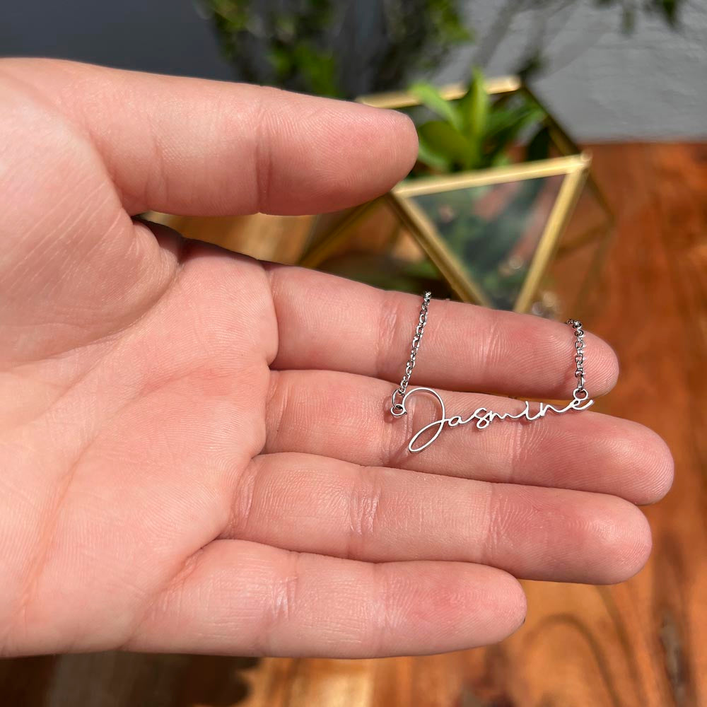 Signature Style Personalized Name Necklace with Christmas Message Card