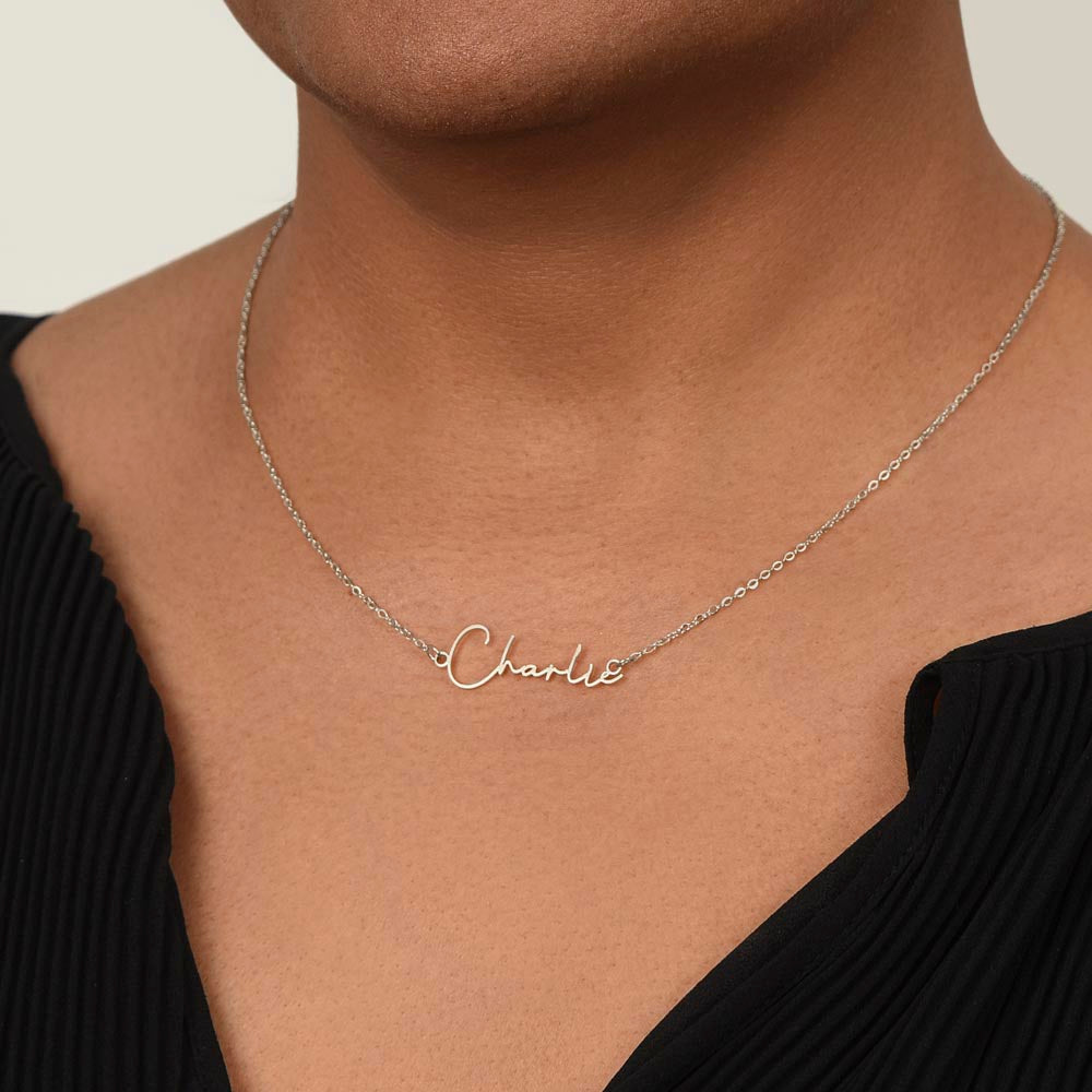 Signature Style Personalized Name Necklace with Christmas Message Card