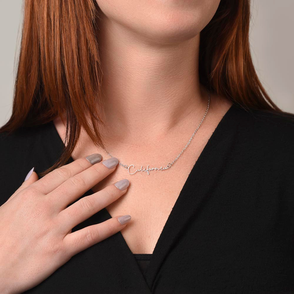 Signature Style Personalized Name Necklace with Christmas Message Card