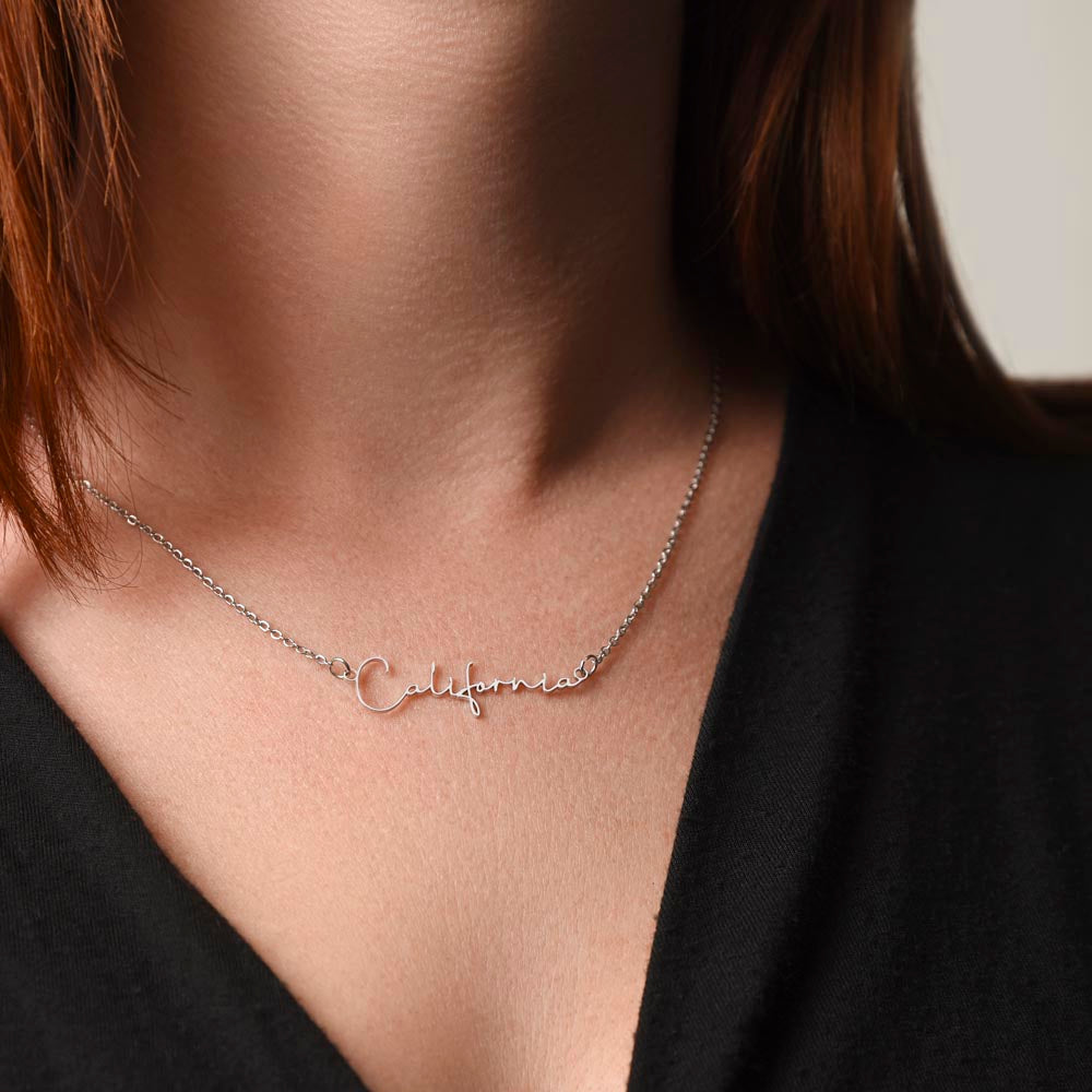Signature Style Personalized Name Necklace with Christmas Message Card