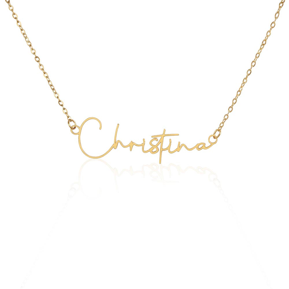 Signature Style Personalized Name Necklace with Christmas Message Card