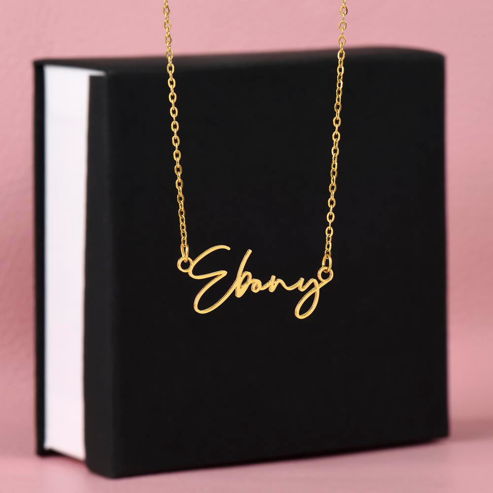 Signature Style Personalized Name Necklace with Christmas Message Card