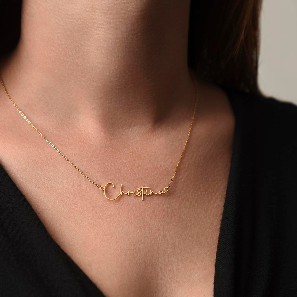 Signature Style Personalized Name Necklace with Christmas Message Card