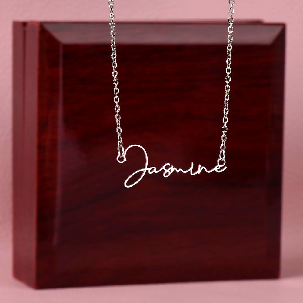 Signature Style Personalized Name Necklace with Christmas Message Card