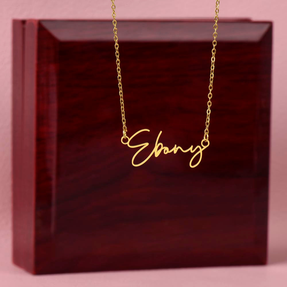Signature Style Personalized Name Necklace with Christmas Message Card