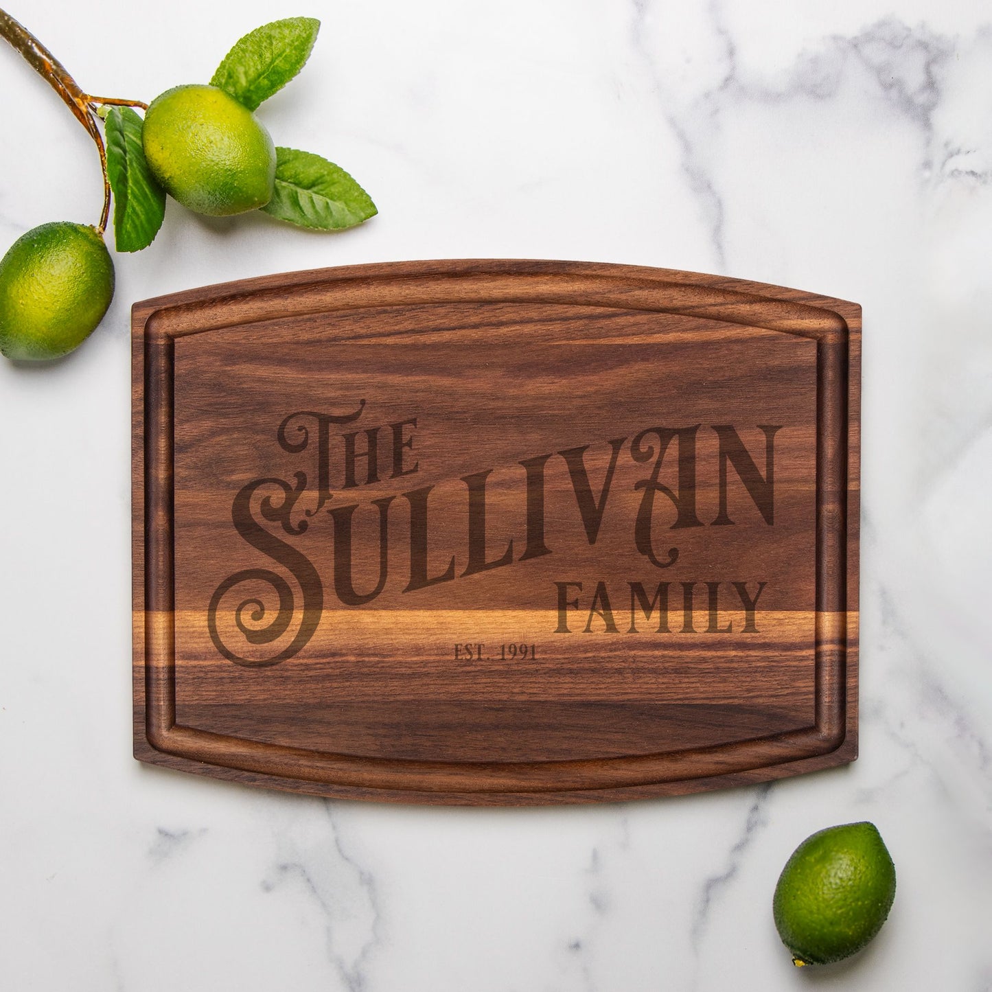 Personalized Arched Wood Cutting Board