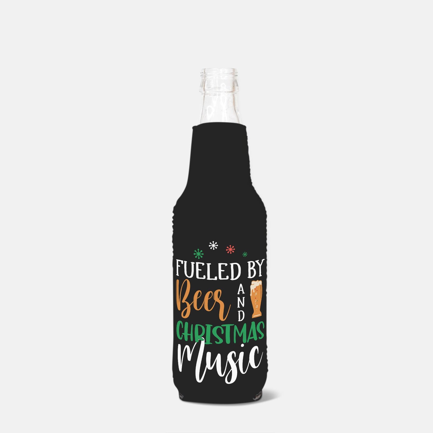 Fueled by Beer & Christmas Music Bottle Sleeve
