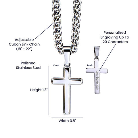 Artisan Cross Personalized Necklace with Christmas Message Card