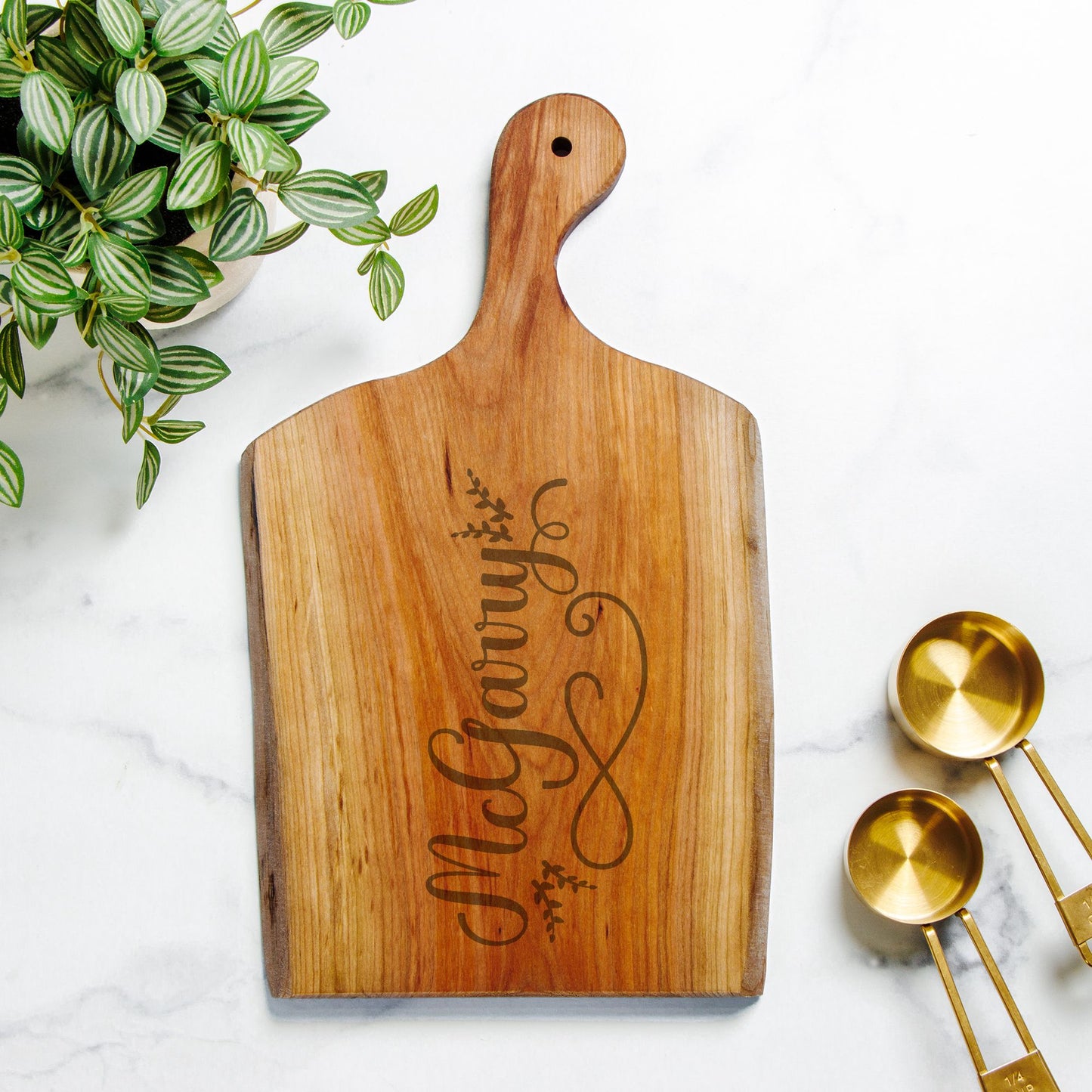 Personalized Live Edge Artisan Wood Serving Board