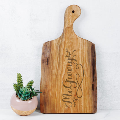 Personalized Live Edge Artisan Wood Serving Board