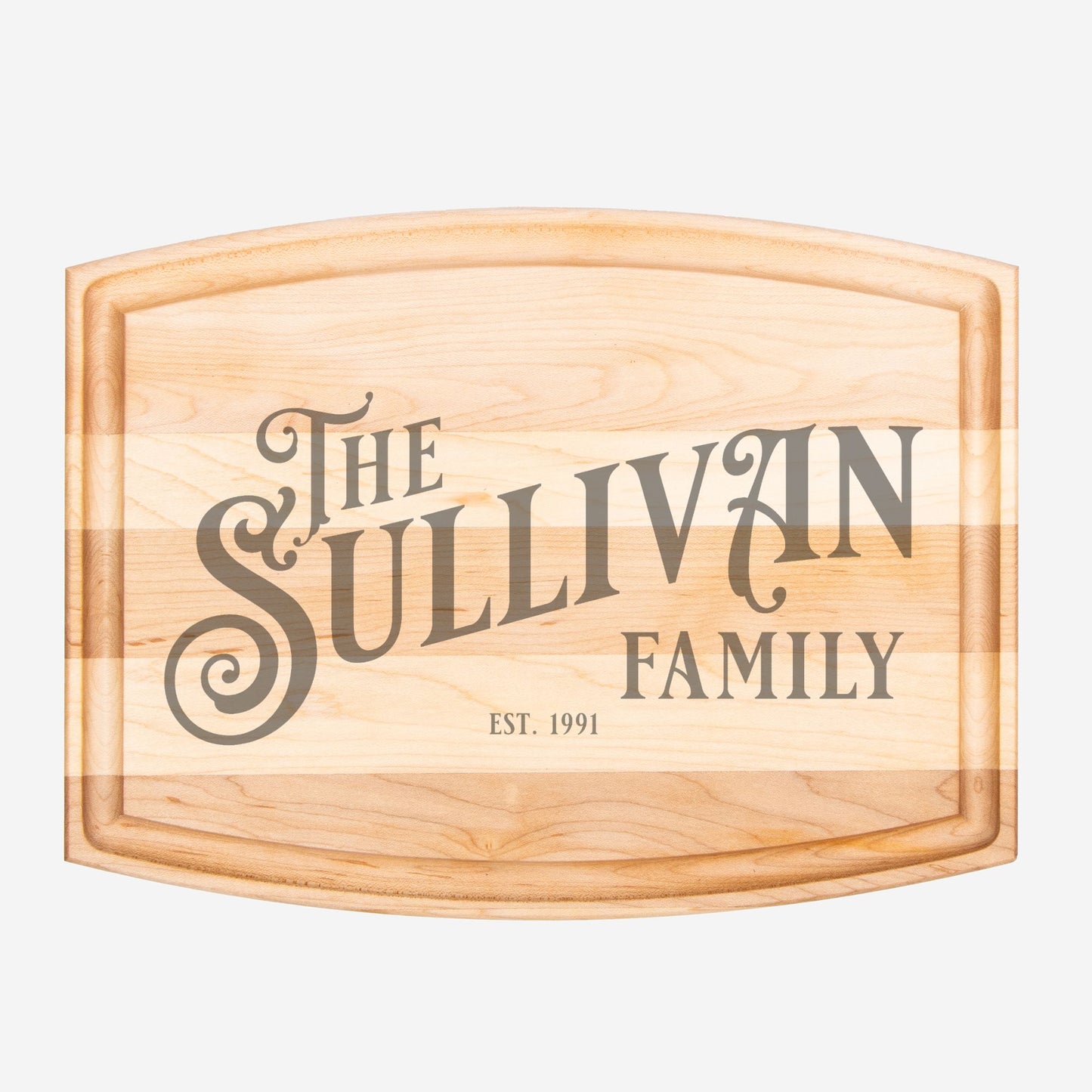 Personalized Arched Wood Cutting Board