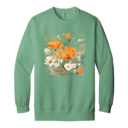 FAFO Floral Garment-Dyed Crewneck Sweatshirt