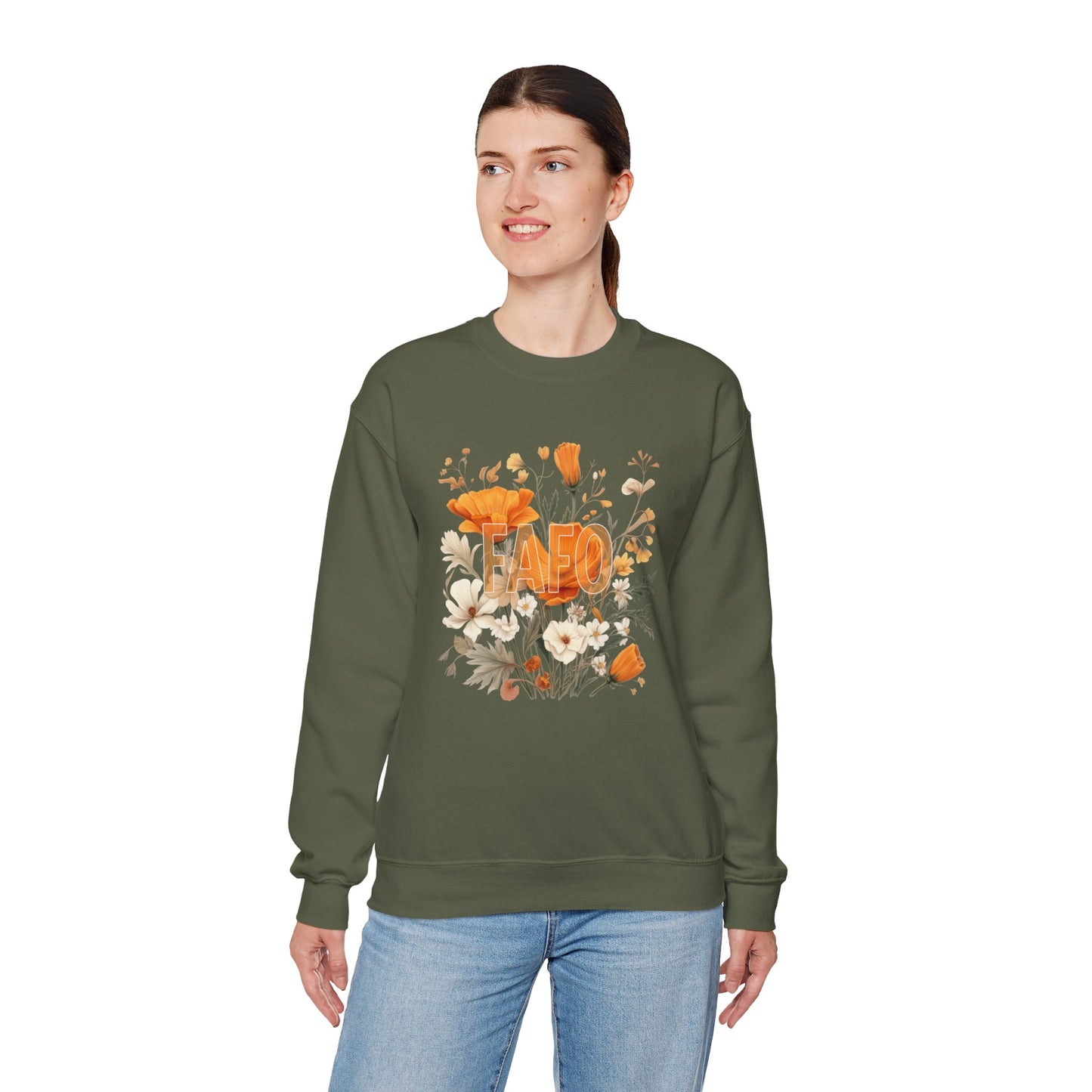 FAFO Floral Crewneck Pullover Sweatshirt